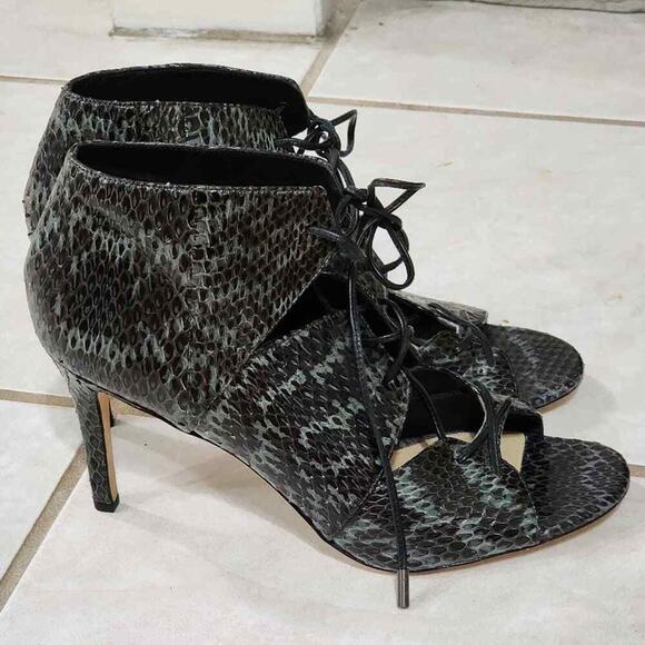 VIA SPIGA Womens Vibe2 Snake Print 231438 Leather Lace Up Booties Shoe‎ Size 9.5 - Picture 2 of 13